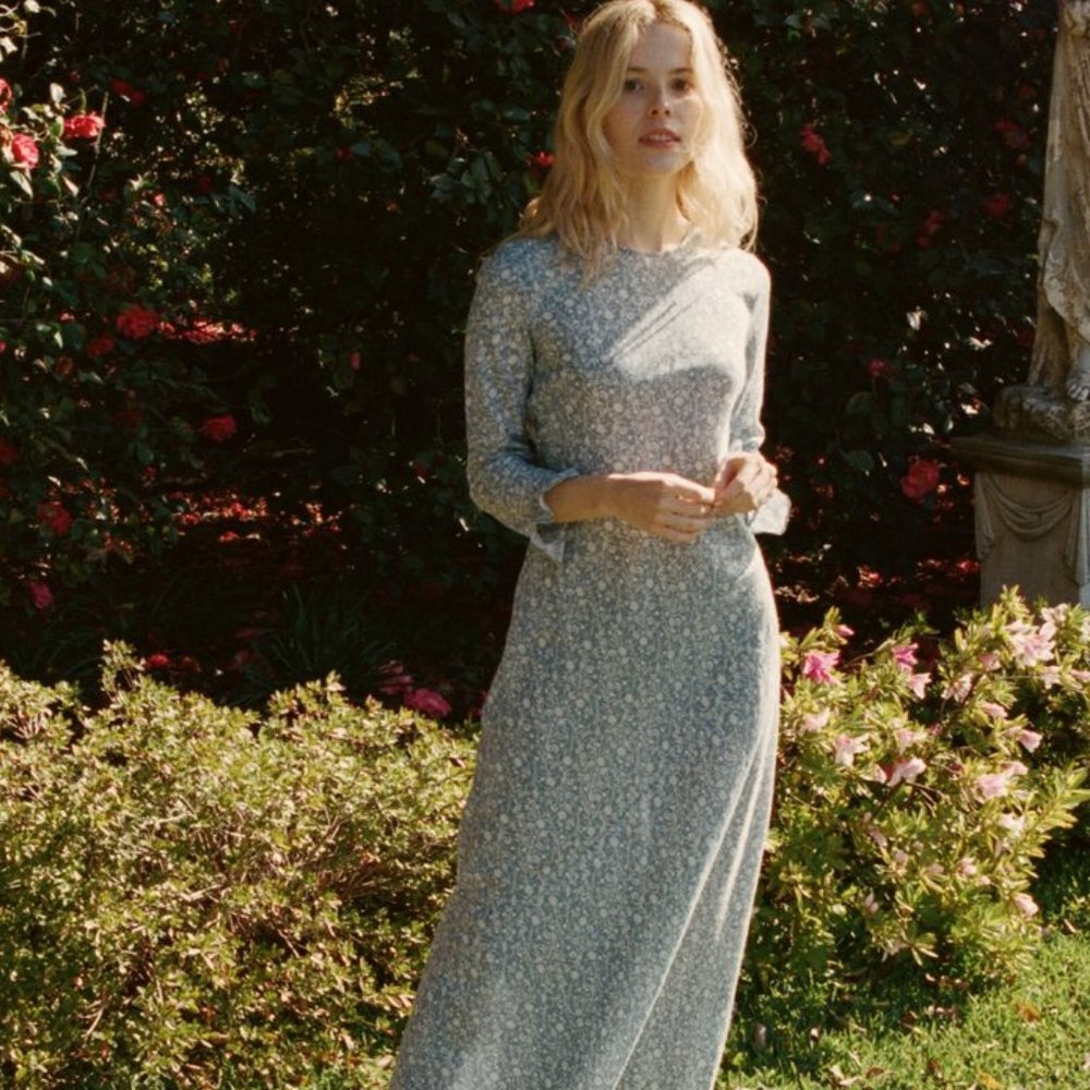Doen Loire dress in china blue floral